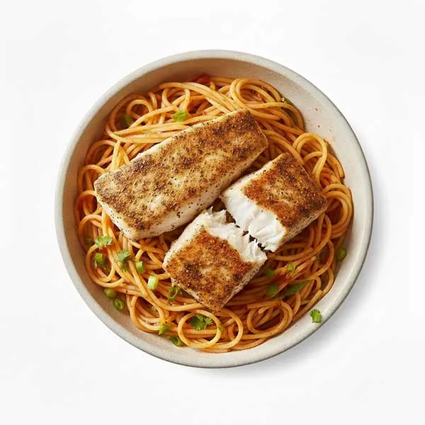 Southern Spiced Fish With Chili Lime Spaghetti